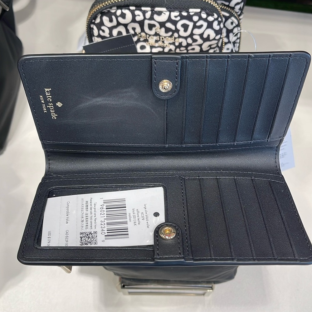 Kate Spade Madison Large Slim Bifold Wallet
Black 
NWT - Picture 11 of 16